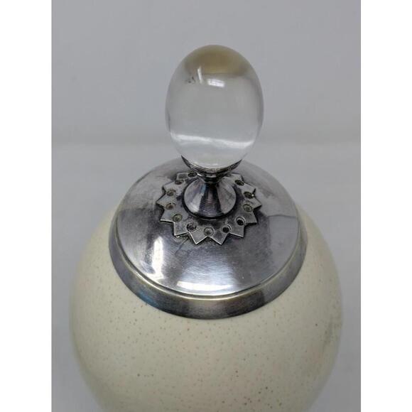 Anthony Redmile -Ostrich Egg Tobacco Sealer-Silver Base/Top Crystal Egg Top 1970 - Picture 2 of 9